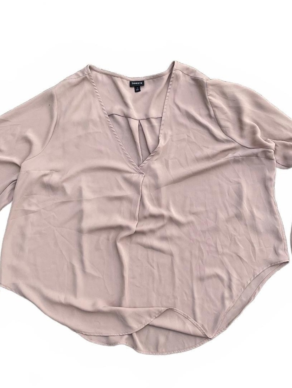 Torrid Beige Short Sleeve Blouse Size 2x